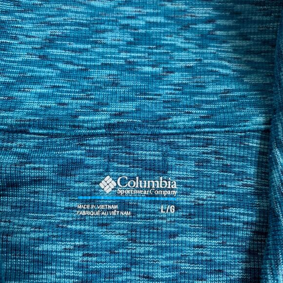 Columbia Sweater Womens L Large Oasis Blue Knit Outerspaced Quarter Zip Pullover - Picture 8 of 13
